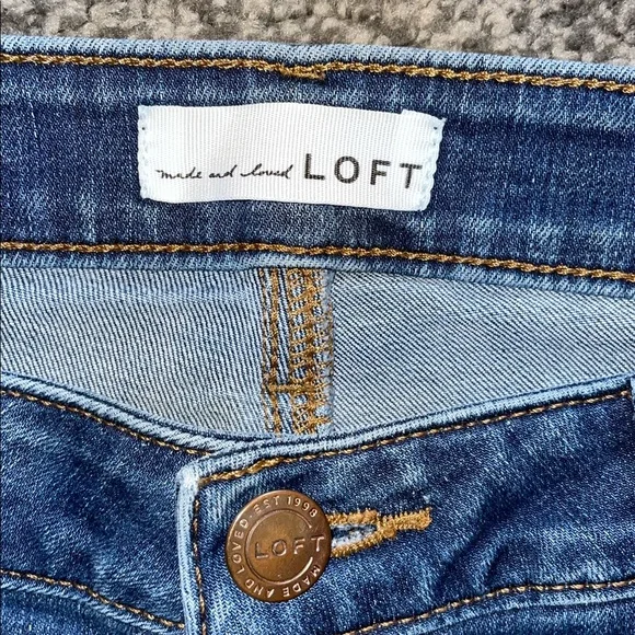 Ann Taylor LOFT Denim Jeans Curvy Skinny Mid Rise Size 28/6 - Picture 3 of 11